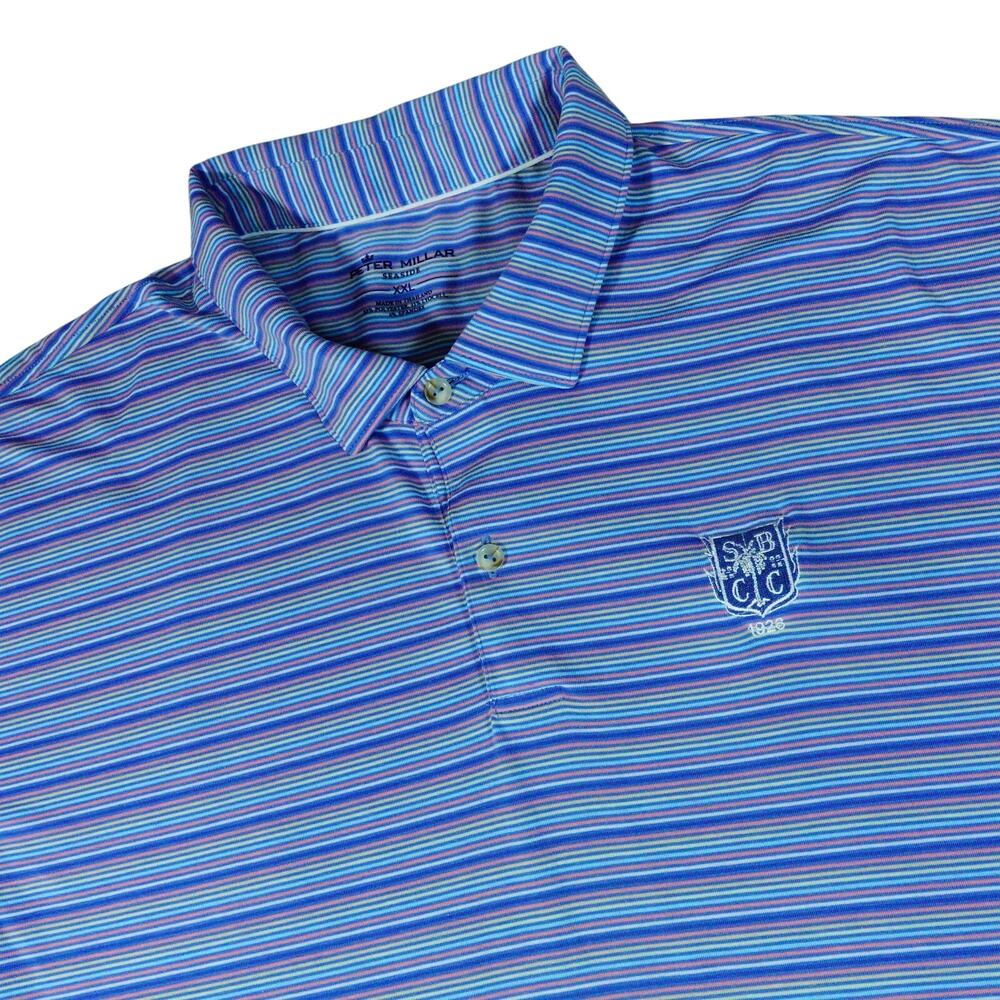 Peter Millar Seaside Sara Bay Country Club Performance Golf Polo Shirt Men's XXL